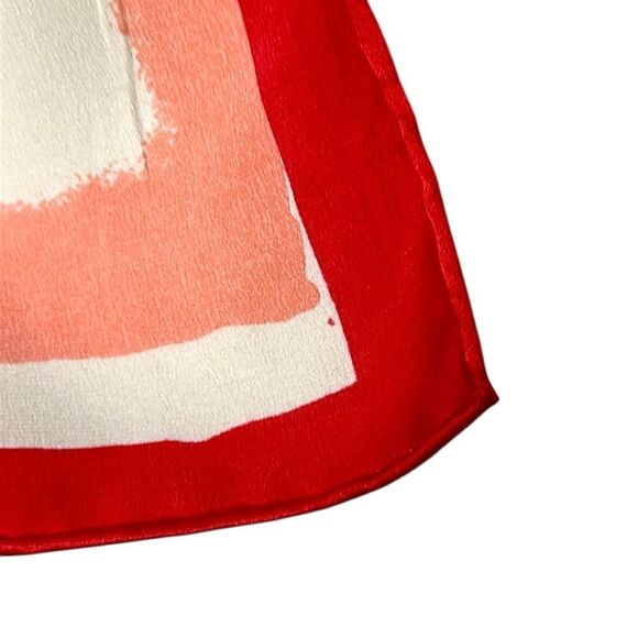 Silk Satin Square Scarf Floral Watercolor Print Hand Rolled Hand Printed 34x34” - Picture 11 of 12